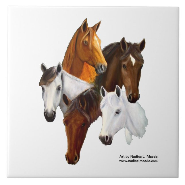 Tile, 5 Horse Heads Tile (Front)