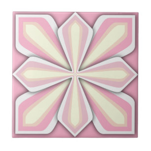 Tile, Abstract Flower, Pink Tile