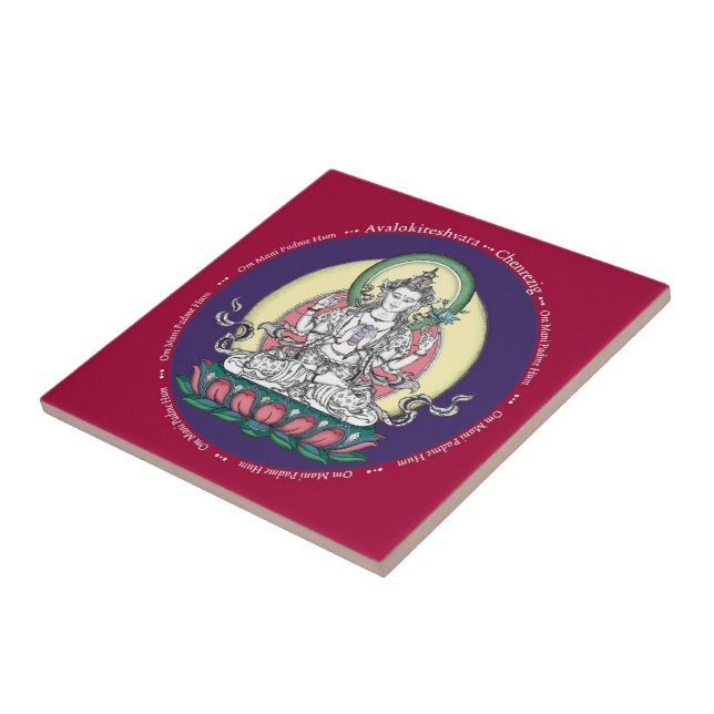 Tile - Avalokiteshvara (Tib: Chenrezig) Compassion (Side)