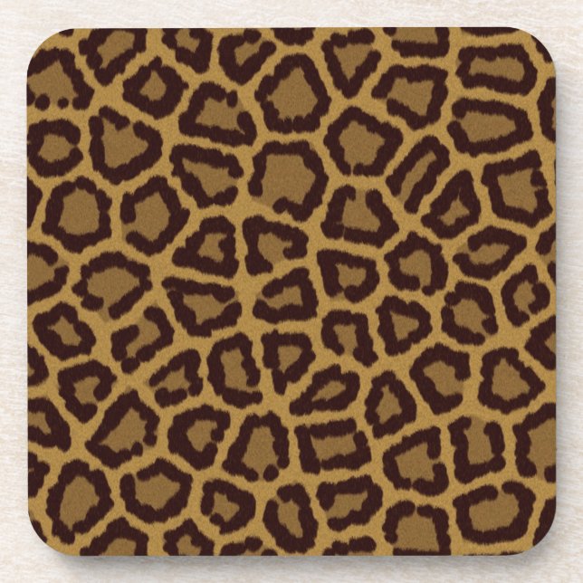 Tile background with a leopard fur coaster (Front)