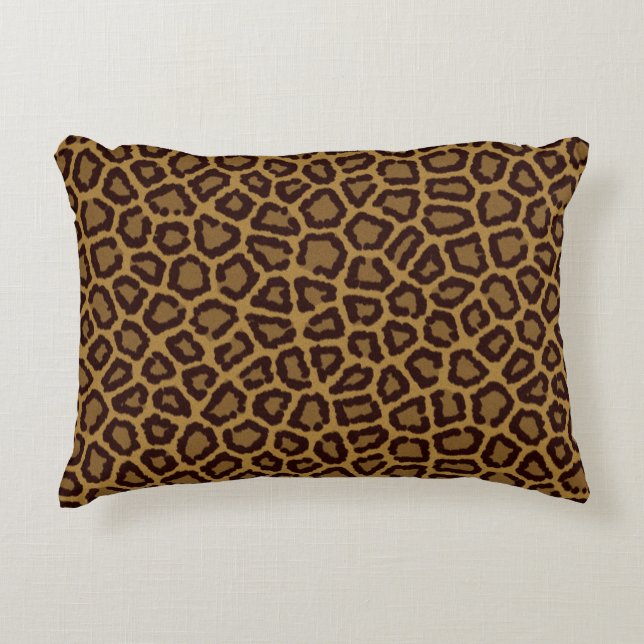 Tile background with a leopard fur decorative cushion (Front)