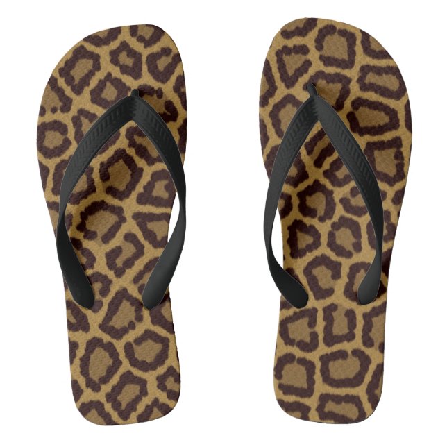 Tile background with a leopard fur flip flops (Footbed)