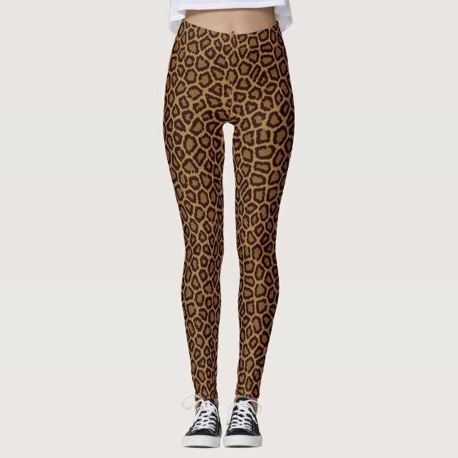 Tile background with a leopard fur leggings (Front)