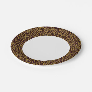 Tile background with a leopard fur paper plate
