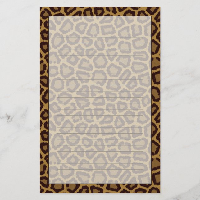 Tile background with a leopard fur stationery (Front)