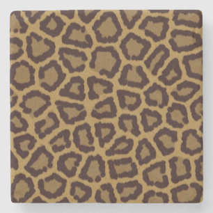Tile background with a leopard fur stone coaster