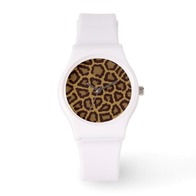 Tile background with a leopard fur watch (Front)