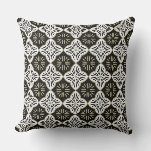 Tile casablanca graphic in black and white pattern cushion