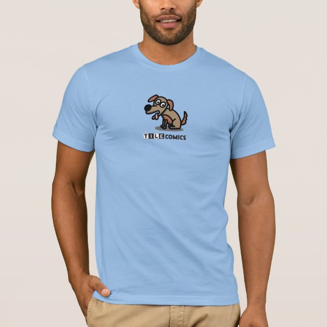 Tile Comics - High-Quality T-Shirt with Dog (Front)