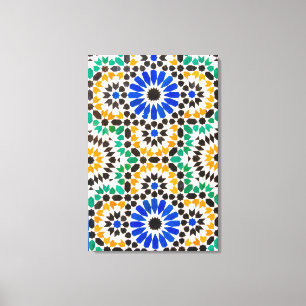 Tile decoration at Bahia Palace Canvas Print