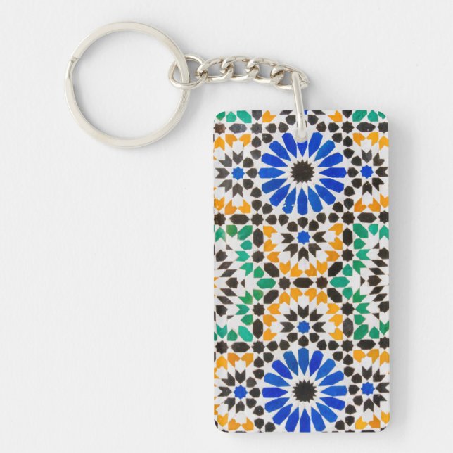 Tile decoration at Bahia Palace Key Ring (Front)