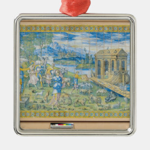 Tile depicting the Story of Noah Metal Tree Decoration