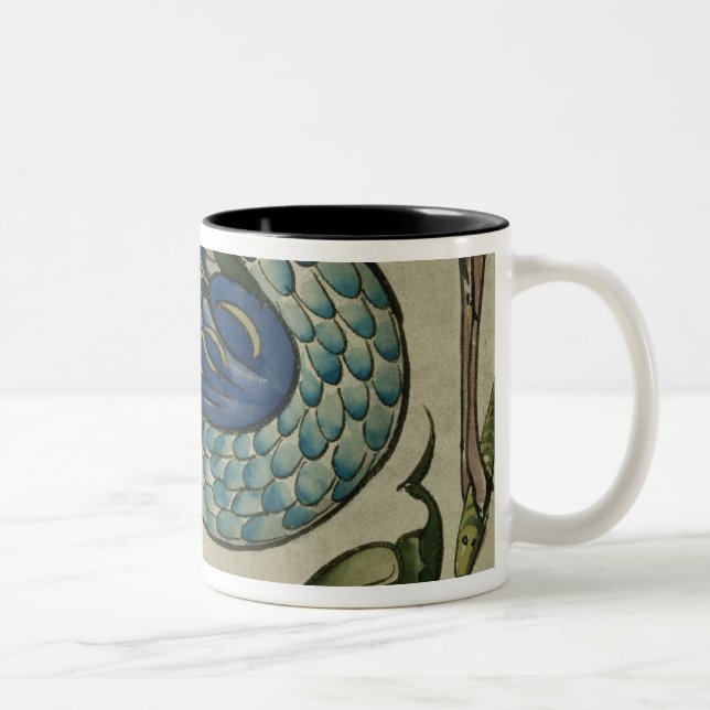 Tile design of heron and fish, by Walter Crane Two-Tone Coffee Mug (Right)