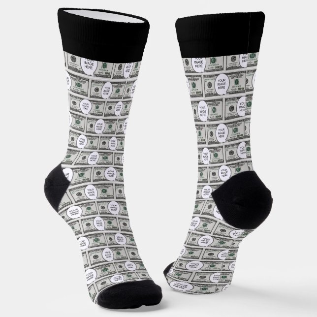 Tile Design With Your Image On 100 Dollar Images  Socks (Angled)