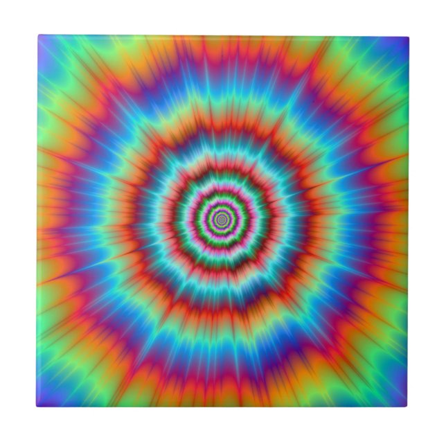 Tile   Explosion in Blue and Orange (Front)