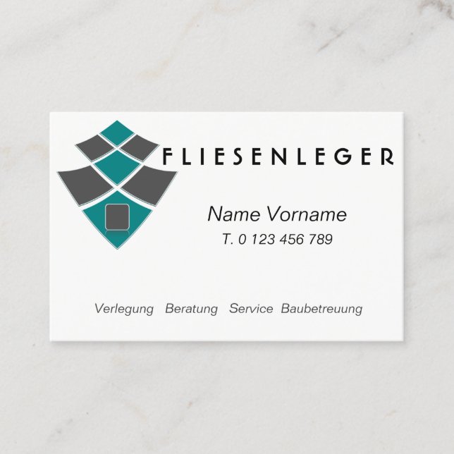 tile feeder - craftsman business card (Front)