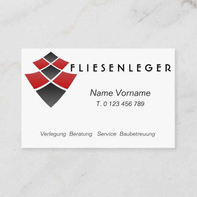 tile feeder - craftsman business card (Front)