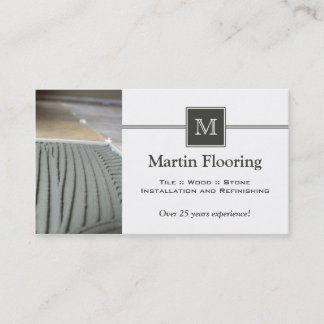 Tile flooring custom monogram business card
