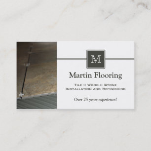 Tile flooring custom monogram business card