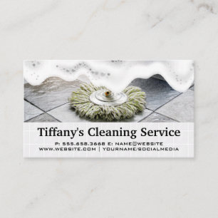 Tile Floors   Mop Cleaning   Soap Suds Business Card