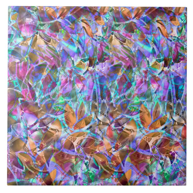 Tile Floral Abstract Stained Glass (Front)