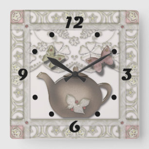 Tile for the kitchen square wall clock