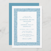 Tile frame simple Greek blue destination wedding