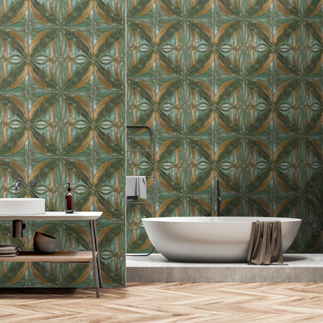 Tile Graphic Wallpaper Vintage Grasshopper Art (Bathroom)