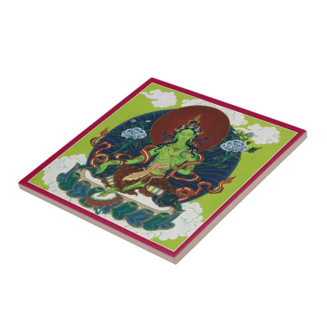 TILE - Green Tara, the most famous Female Buddha (Side)