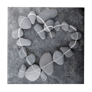 tile heart stones pebbles beach nature ocean