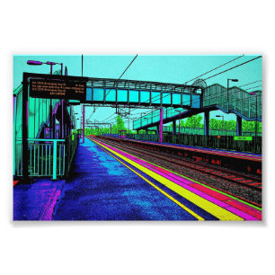 Tile Hill Railway Station Pop Art Style Photo Print
