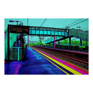 Tile Hill Railway Station Pop Art Style Poster