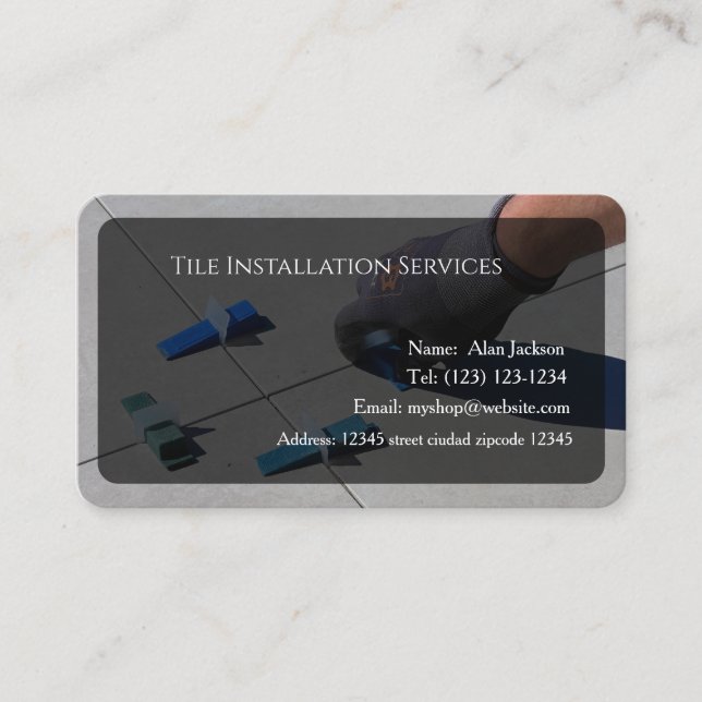 Tile Installation Services Business card editable (Front)