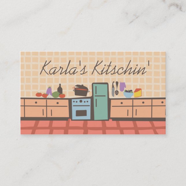 Tile kitchen cooking tomato sauce chef biz card (Front)