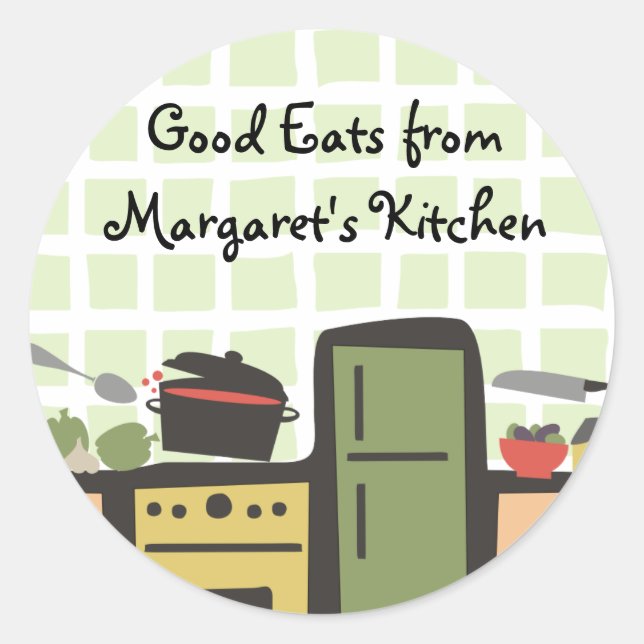 tile kitchen cooking tomato sauce gift tag sticker (Front)