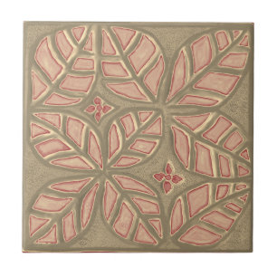Tile, Mauve and muted Avocado Ceramic Tile
