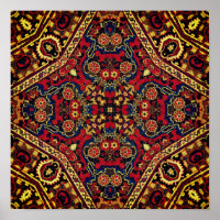 Tile of Museum Persian or Oriental Carpet Detail