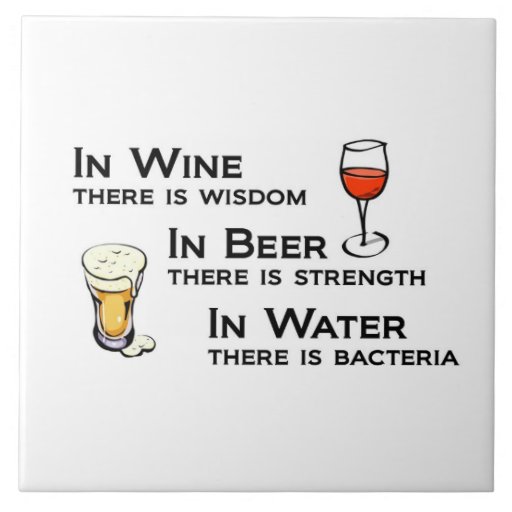 Image of Tile or Trivet with Wine and Beer Lovers humour