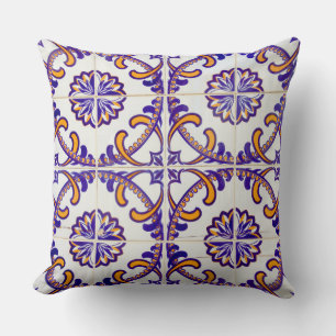 Tile pattern close-up, Portugal Cushion