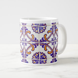 Tile pattern close-up, Portugal Large Coffee Mug