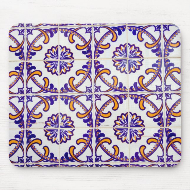 Tile pattern close-up, Portugal Mouse Mat (Front)