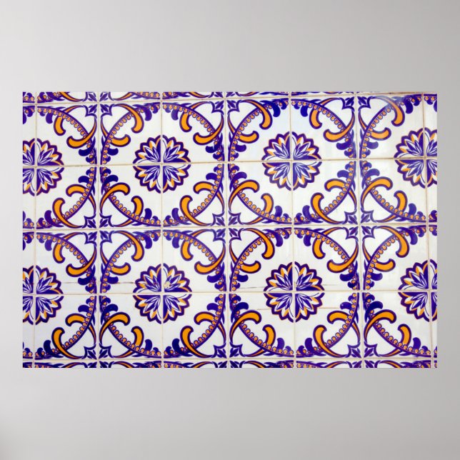 Tile pattern close-up, Portugal Poster (Front)