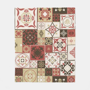 Tile PATTERN from marsala-brown-beige style Morocc Fleece Blanket