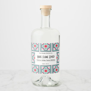 Tile Pattern Personalized Liquor Bottle Labels