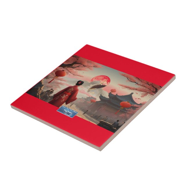 Tile Red(Fish Moon) RFPMDesigns ©️2024 (Side)