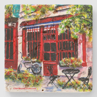 Tile - Rouge Porte' Cafe' Stone Coaster