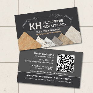 Tile & Stone Flooring Contractor Installation Business Card