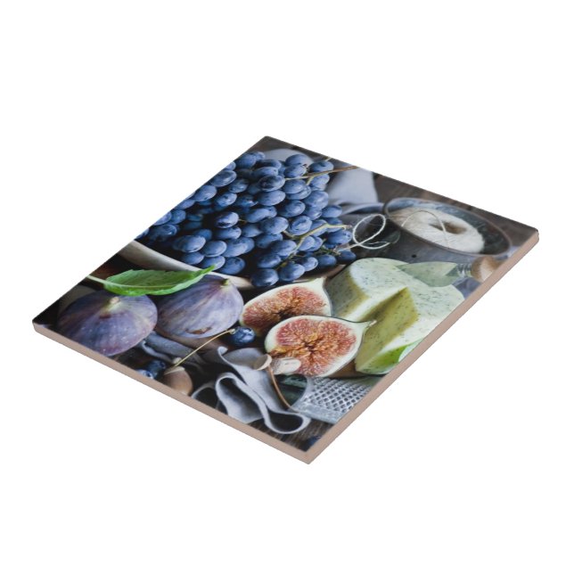Tile Trivet-Fruit & Cheese (Side)