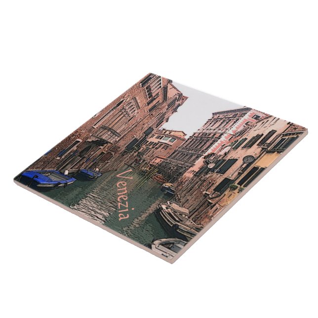 TILE/TRIVET/VENETIAN CANAL SCENE TILE (Side)