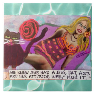 Tile-trivet-wall art ceramic tile she knew she had